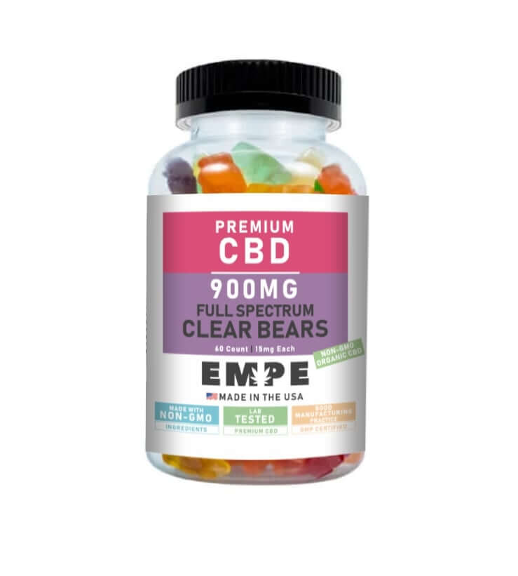 Full Spectrum Clear Gummy Bears 900mg EMPE USA